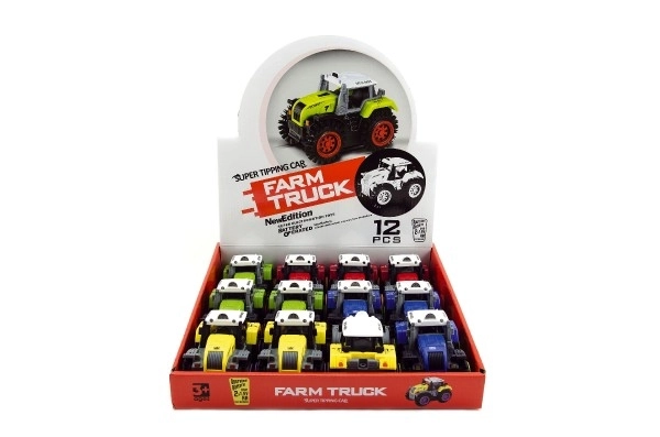 Trattore ribaltabile plastica 10cm colori assortiti a batteria