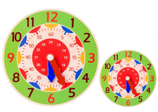 Orologio educativo in legno verde