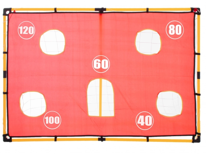 Porta da calcio con rete e bersaglio per allenamento