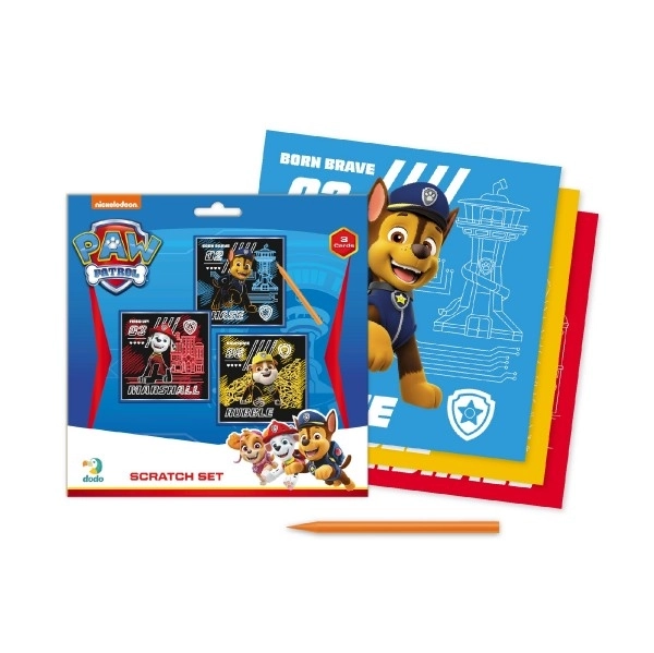 Set di Immagini da Grattare Colorate Paw Patrol - 3 Pezzi