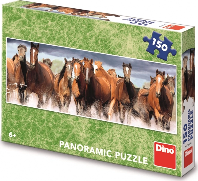 Puzzle panoramico cavalli nell'acqua 150 pezzi