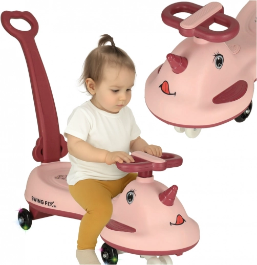 Monopattino LED Unicorno Rosa con maniglia