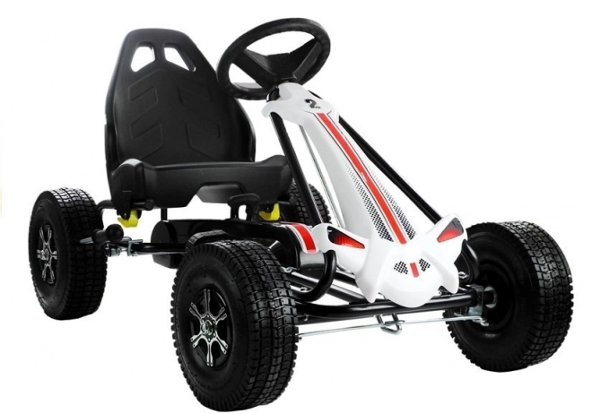 Gokart Monster bianco e nero a pedali con ruote gonfiabili