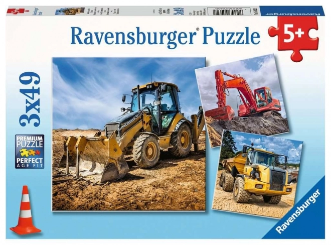 Puzzle Macchine da Costruzione 3x49 pezzi