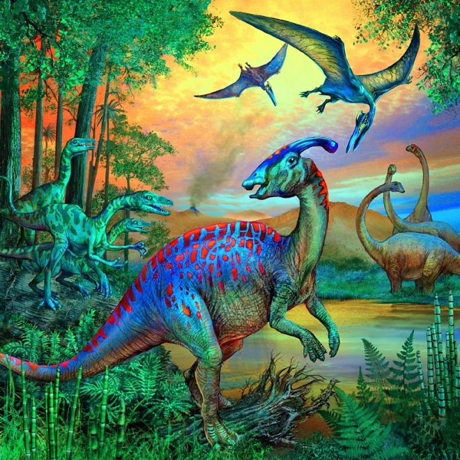 Affascinante puzzle dinosauri Ravensburger 3x49 pezzi