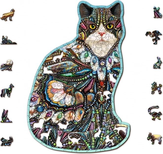 Puzzle in legno Gatto decorato 250 pezzi