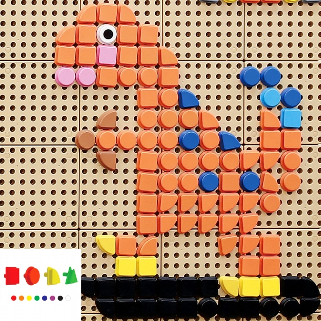 Elementi Geometrici MASTERKIDZ 8 Colori 256 pezzi - Accessori per Lavagne STEM
