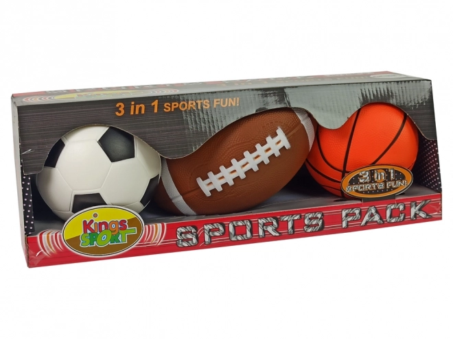 Set di palline sportive morbide 3 in 1 calcio basket baseball