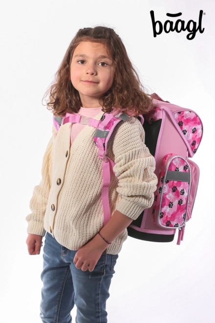 Set di articoli scolastici BAGGL Tlapky: zaino, astuccio e sacchetto