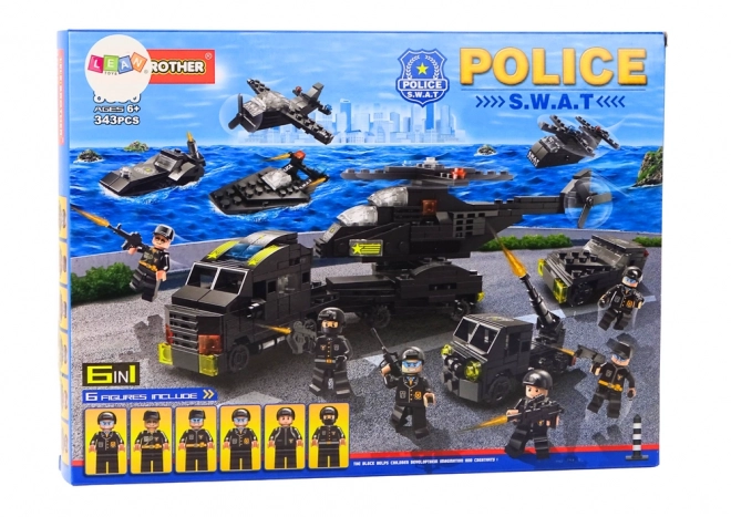 Set Costruzioni Polizia e Militari con 343 Pezzi e Figure