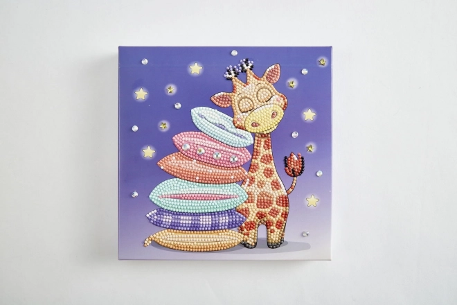 Mosaico con diamanti - cuscino con giraffa