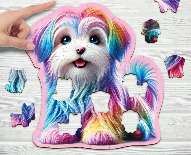 Puzzle in legno Cucciolo felice 50 pezzi
