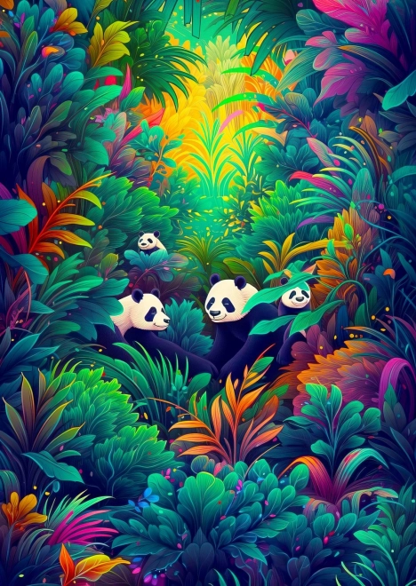 Puzzle Cielo di Panda 1000 Pezzi