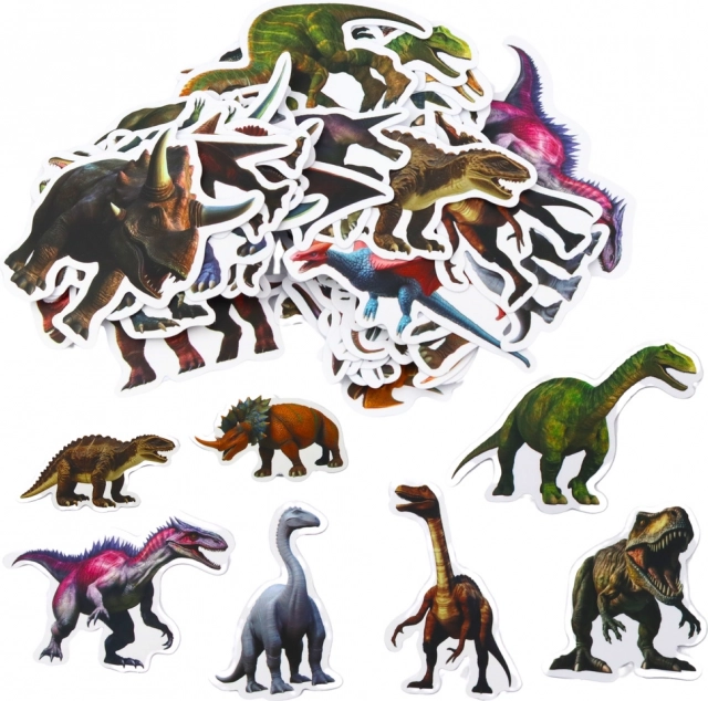 Set di adesivi per bambini con dinosauri 4-7cm 50 pezzi