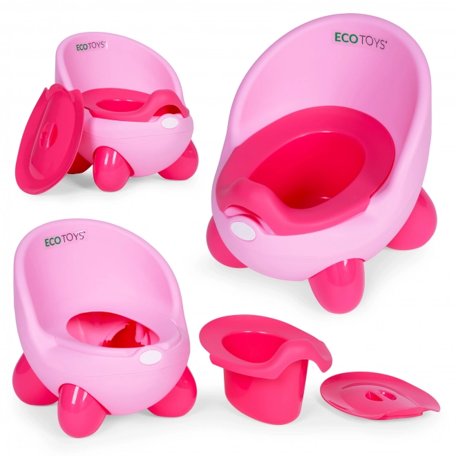 Vasino bambini rosa con gambe antiscivolo ECOTOYS