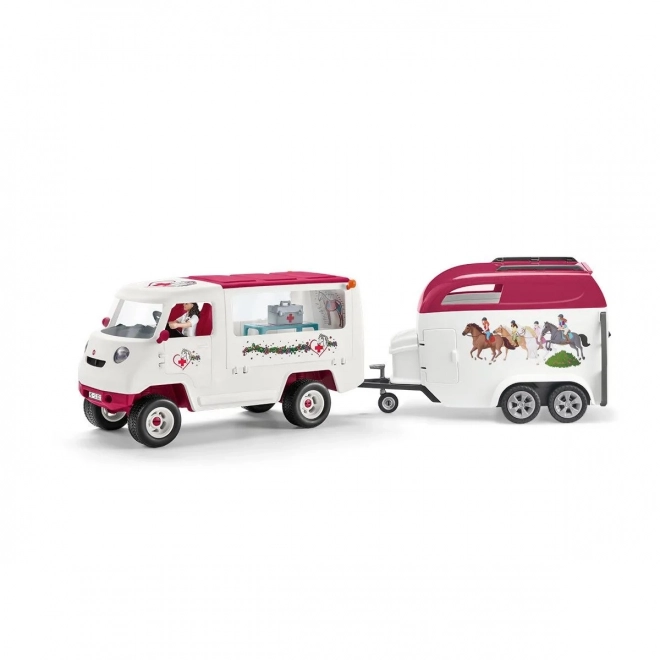 Clinica Mobile Schleich per Animali con Puledro Horse Club