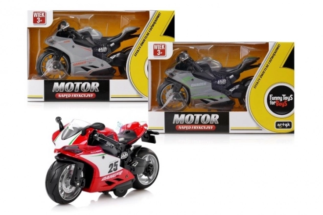 Motocicletta a funzionamento a frizione suono, luce