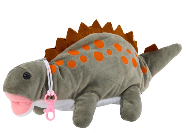 Peluche Dinosauro Portapenne Grigio con Ganci