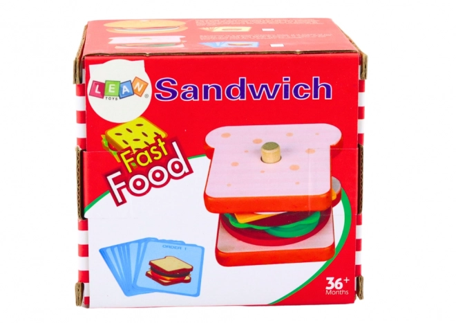 Set sandwich di legno con carte di ricette