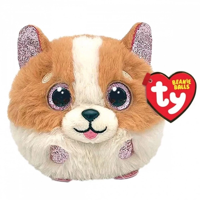 Peluche cane marrone e bianco TY