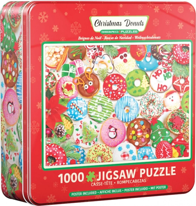 Puzzle Eurographics in scatola di metallo ciambelle natalizie 1000 pezzi