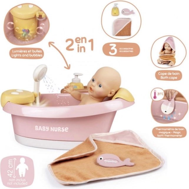 Vasca per bambole Smoby Baby Nurse con doccia elettronica