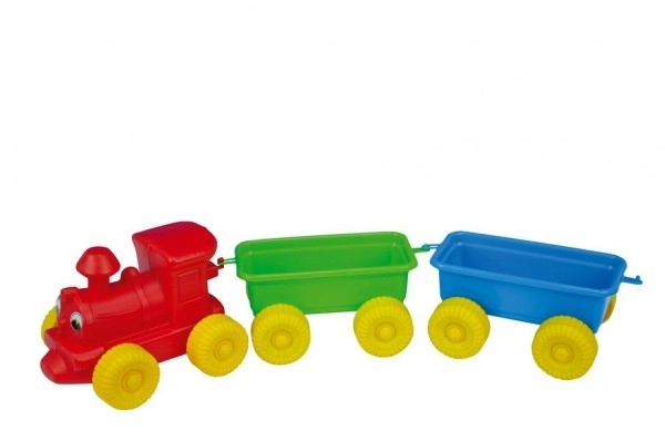 Treno con 2 Vagoni in Plastica 60 cm