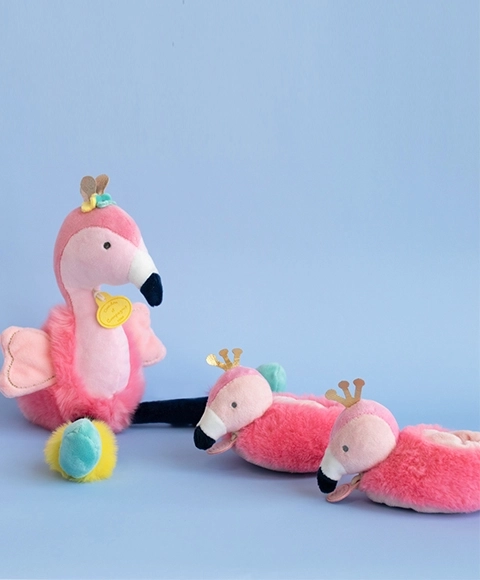 Set regalo Doudou - Scarpette Flamingo 0-6 mesi