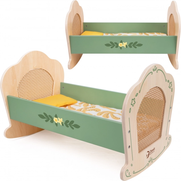Culla in Legno Vintage per Bambole