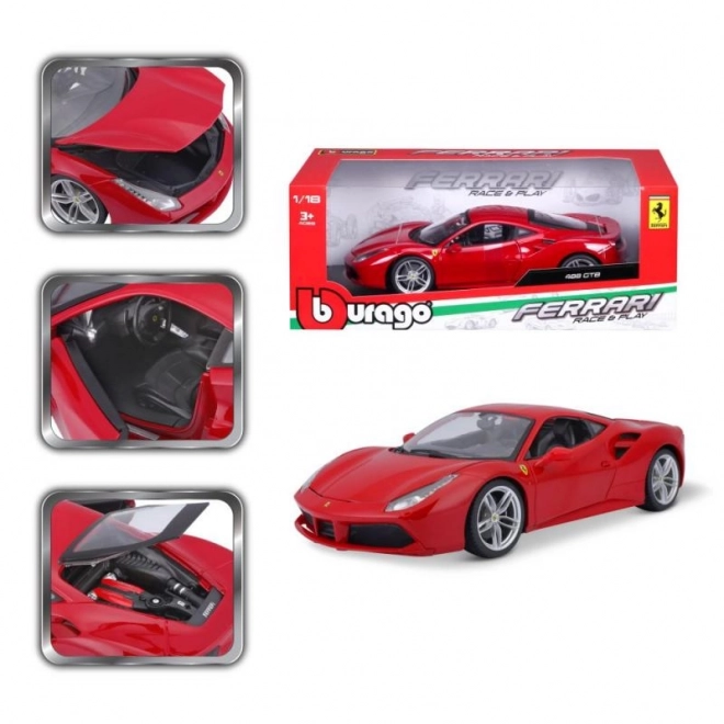 Ferrari 488 GTB modello in scala Bburago rosso