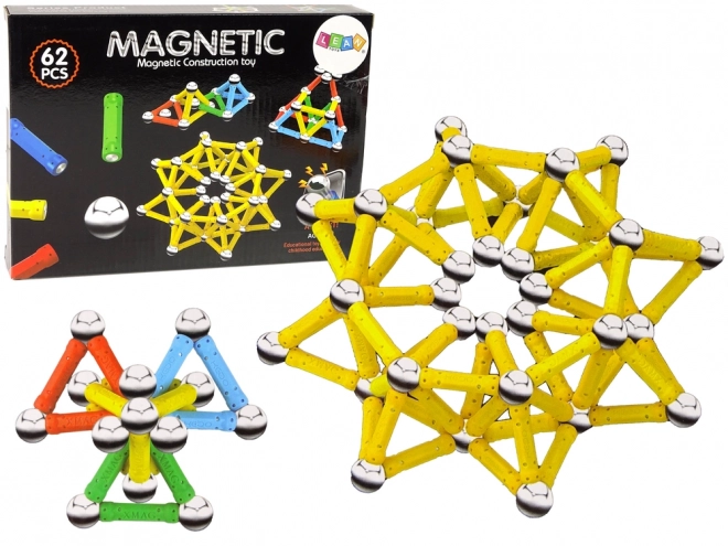 Costruzioni magnetiche con 62 pezzi