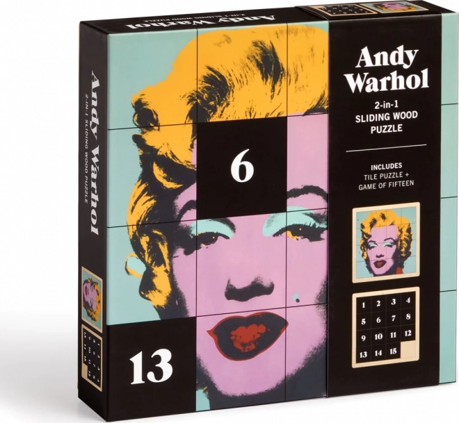 Puzzle scorrevole in legno Andy Warhol: Marilyn 2 in 1