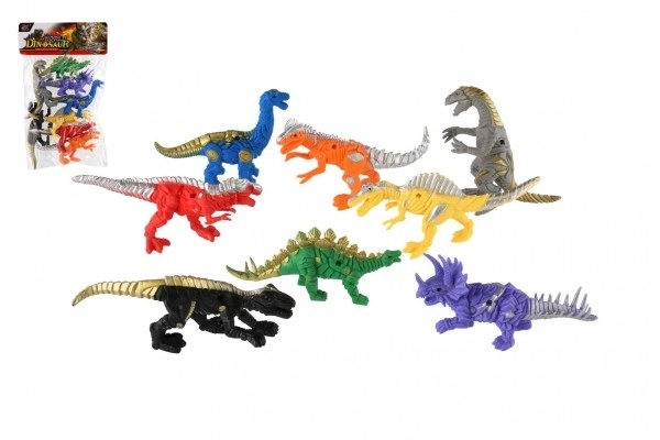 Set di dinosauri colorati in plastica