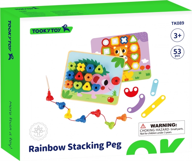 Tabellone multifunzionale Tooky Toy con bulloni colorati per l'apprendimento delle forme