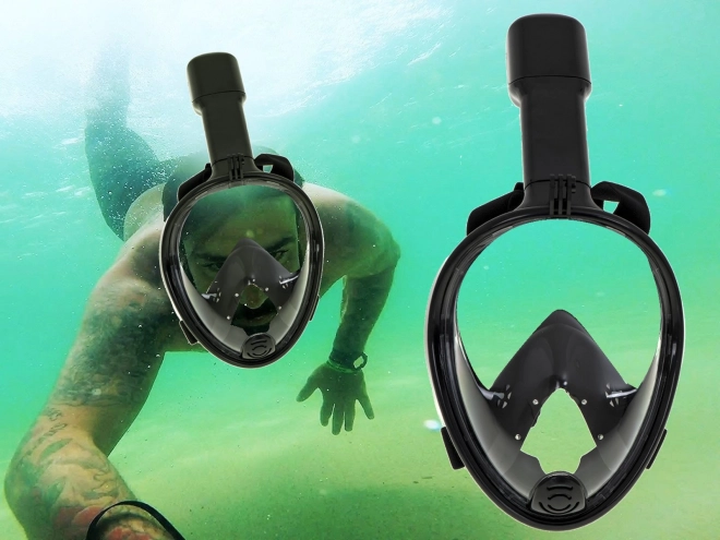 Maschera per lo snorkeling pieghevole nera