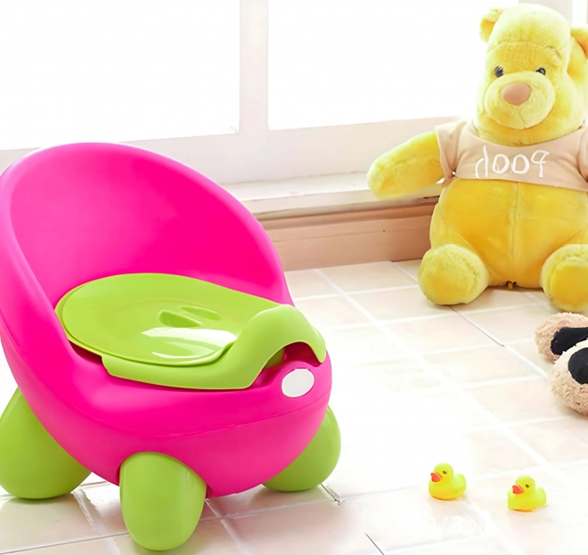 Vasino per bambini con seduta rimovibile e piedi antiscivolo rosa-verde ECOTOYS