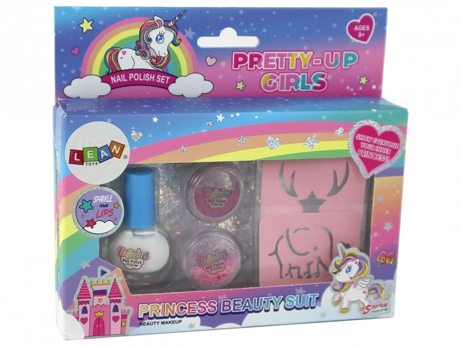 Set Bellezza Smalti Glitter Stencil