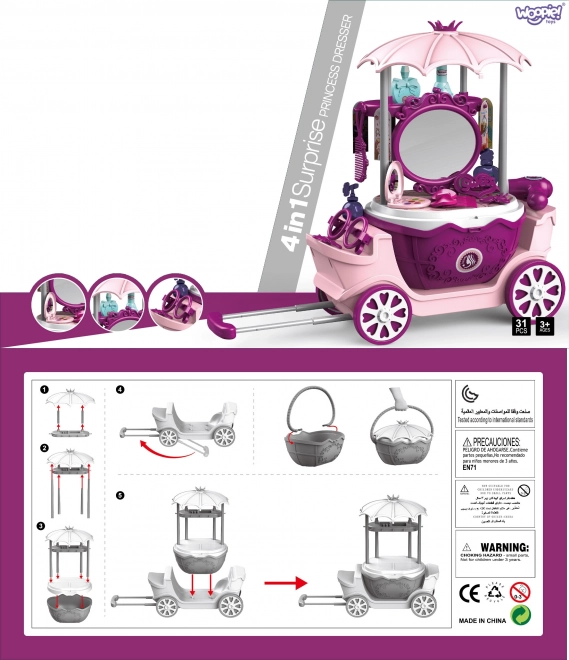 Toeletta Carrello Salone di Bellezza 4 in 1 Woopie