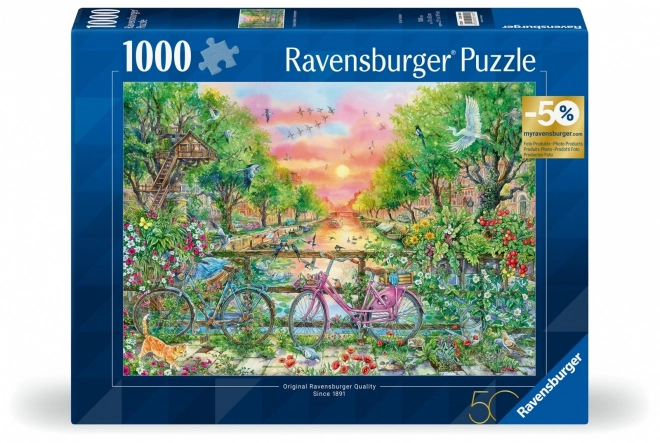 Puzzle Ravensburger canali di Amsterdam 1000 pezzi