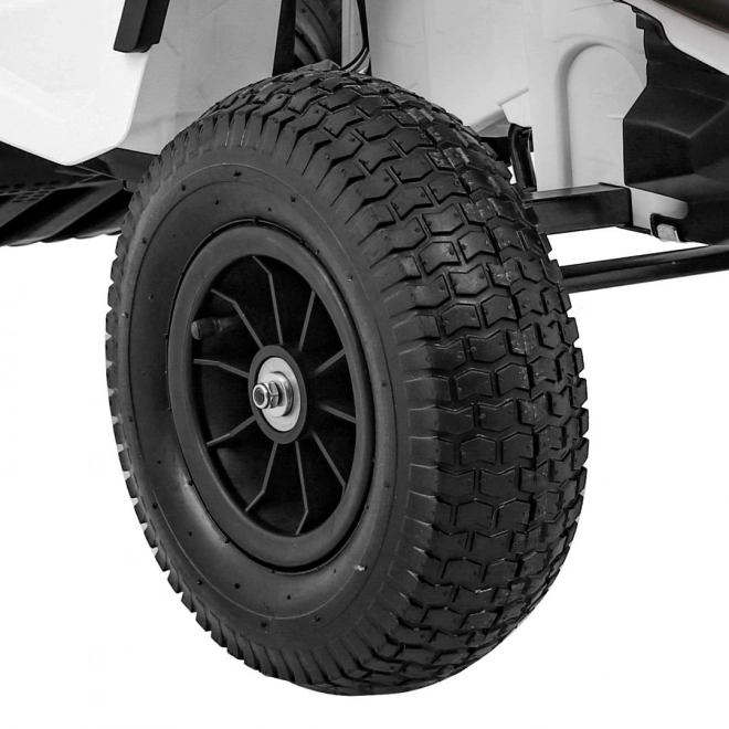 Batteria ATV Air Quad Bianco per Bambini + Ruote Gonfiabili + Radio MP3 + Avviamento Gratuito