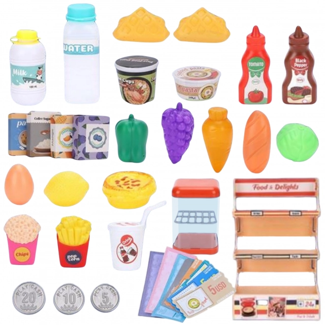 Cassa del supermercato per bambini con 42 pezzi Woopie