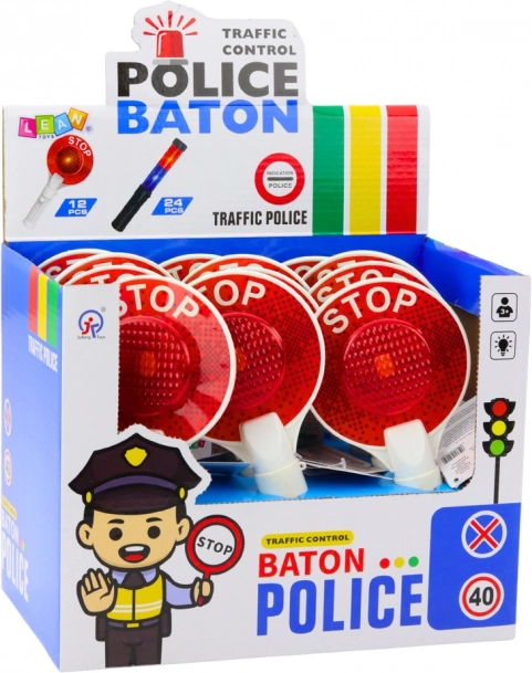 Paletta segnaletica della polizia per bambini STOP/GO con luce