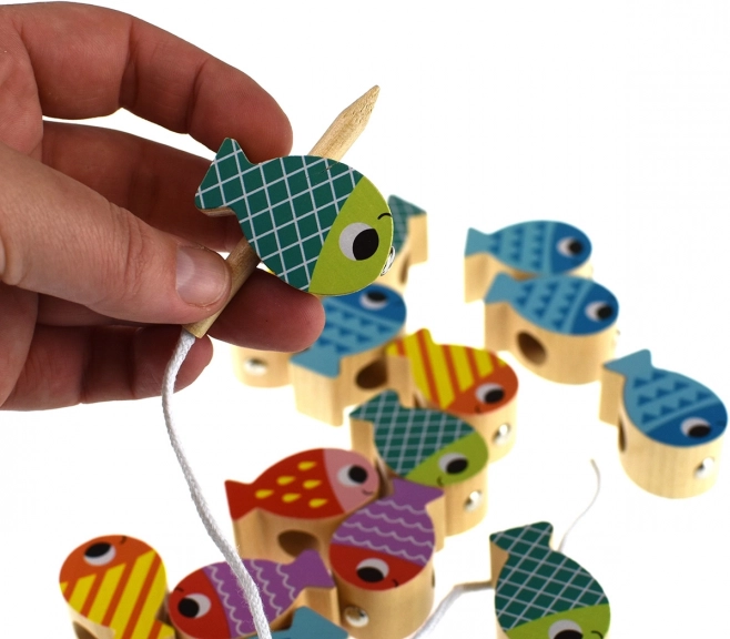 Tooky Toy Gioco in Legno Balena e Pesciolini Multifunzionale 4 in 1