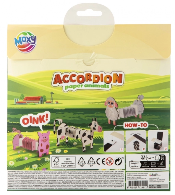 Animali di carta fisarmonica pieghevole domestici/giungla