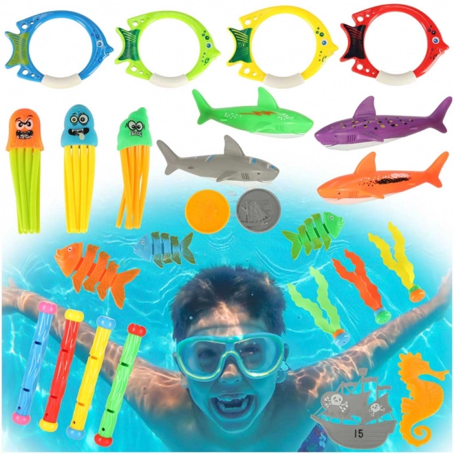 Set di giochi per piscina per bambini - 27 pezzi