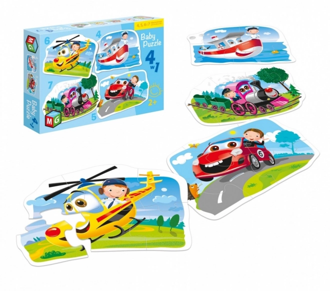 Puzzle Mezzi di Trasporto 4 in 1