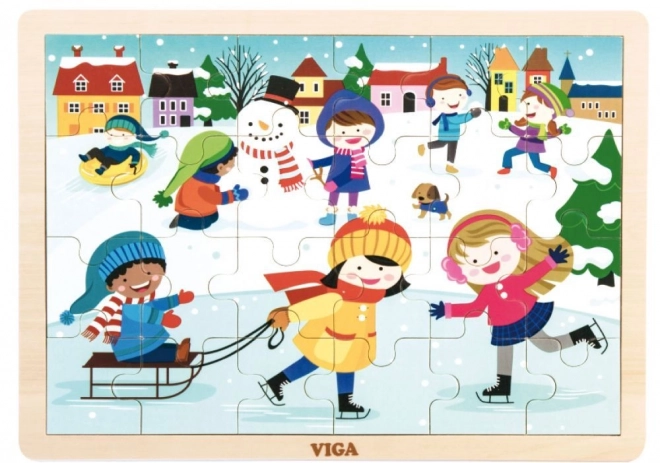 Puzzle in legno 24 pezzi - Inverno