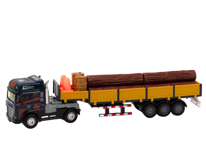 Camion Rimorchio con Tronchi Blu Scala 1:24 con Suoni e Luci