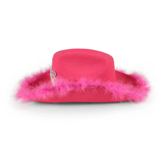 Cappello da cowgirl rosa con corona