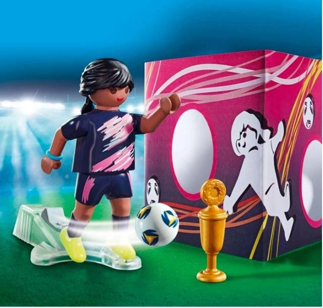 Calciatrice con porta Playmobil